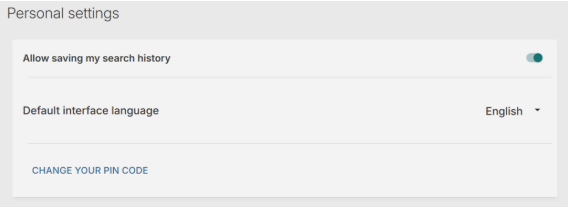 Personal settings section of the My Personal Settings and Details page